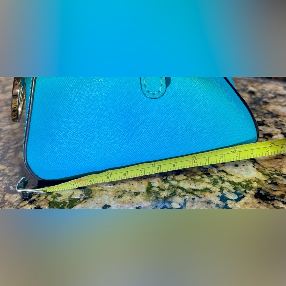 Michael Kors Satchel Bag Purse Removable Crossbody Rare Aqua Color Preloved - Picture 13 of 13